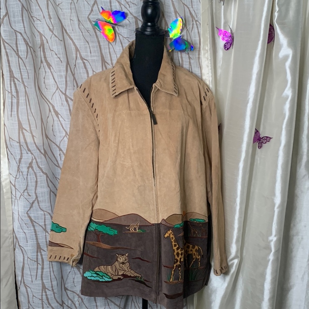 Women's Safari-Inspired Tan and Brown Utility Jacket